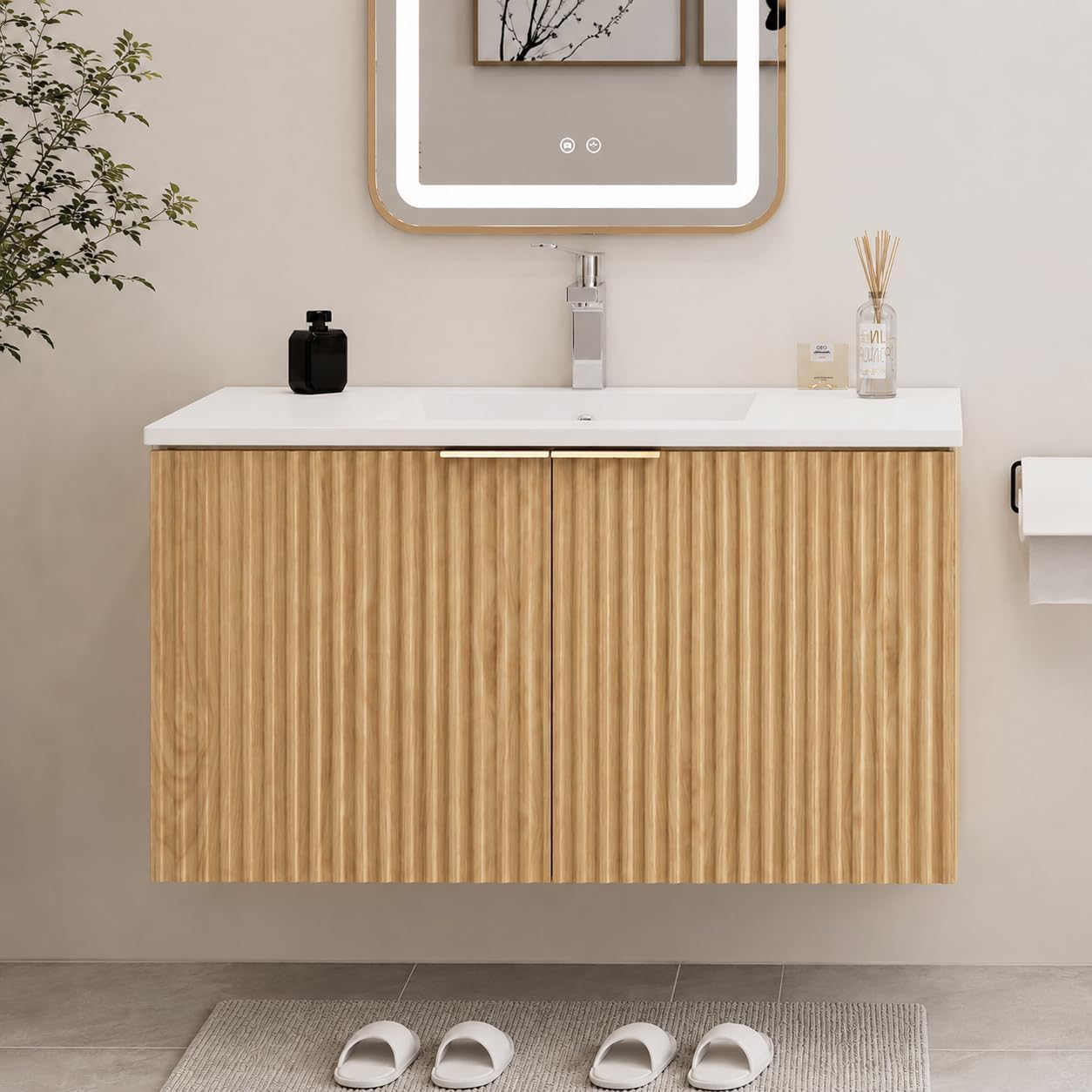 Home And Bathroom - وحدة حمام عصرية معلقة على الحائط