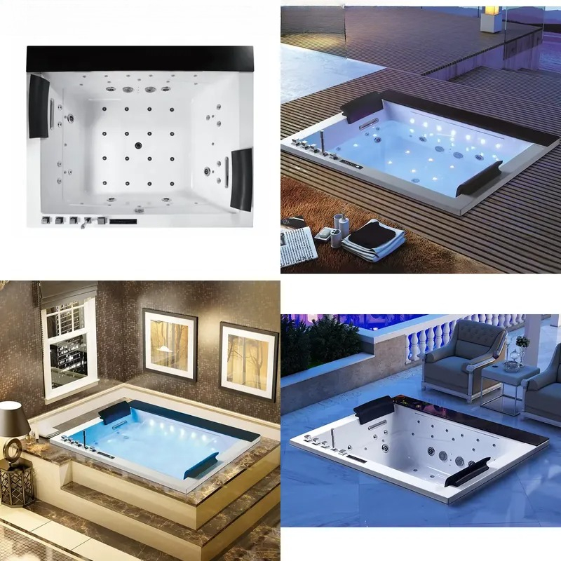 Home Bathroom Jacuzzi - جاكوزي مزدوج مع تحكم رقمي وميزة