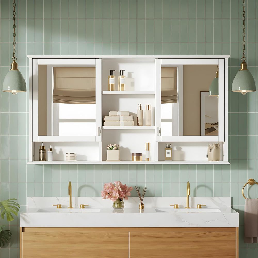 خزانة أدوية للحمام مقاس 55 × 2 - مراجعة Home Bathroom Shelf وسعره