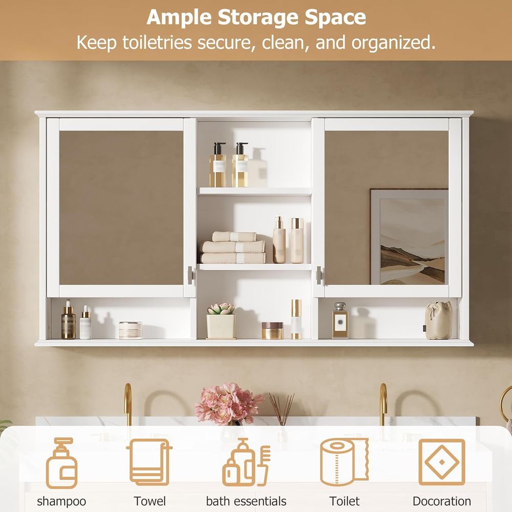 خزانة أدوية للحمام مقاس 55 × 2 - مراجعة Home Bathroom Shelf وسعره