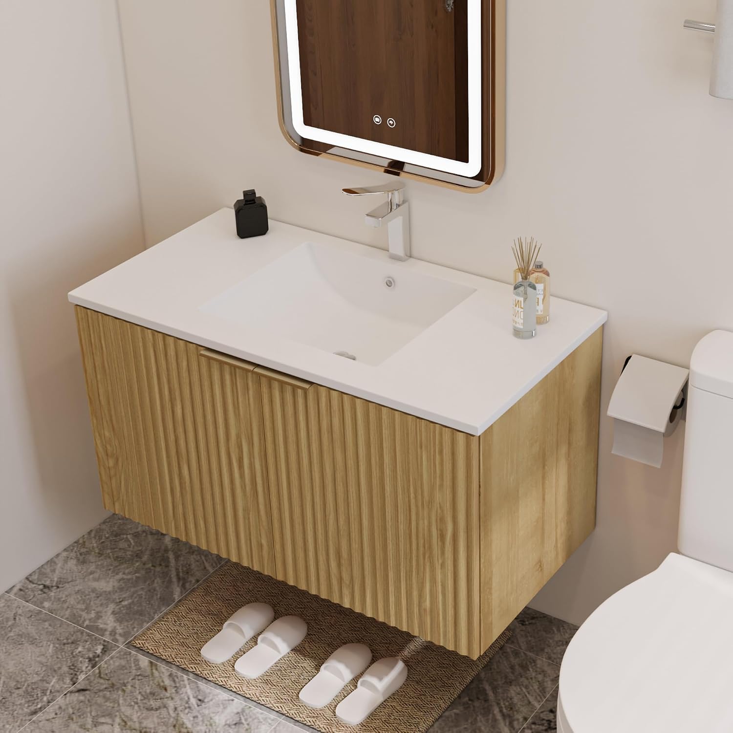 وحدة حمام عصرية معلقة على الحا - مراجعة Home And Bathroom وسعره