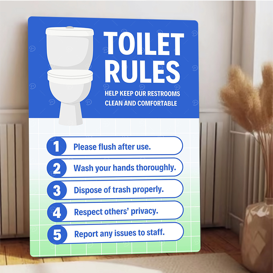 قواعد المرحاض المخصصة علامة مع - مراجعة Home Bathroom Etiquette وسعره