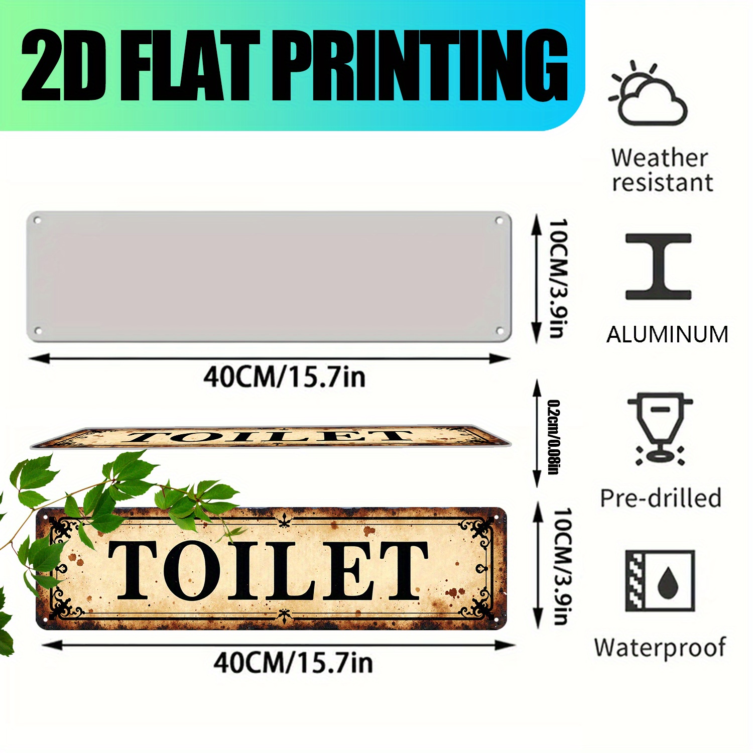 لافتة فنية جدارية مسطحة ثنائية - مراجعة Home Bathroom Sign وسعره
