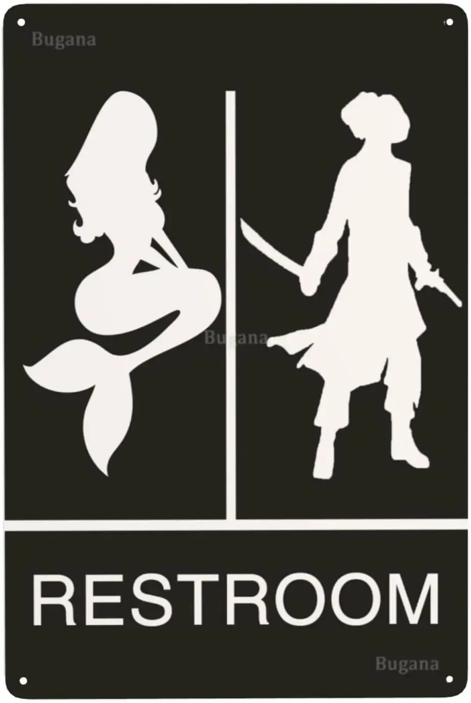 لافتة معدنية عتيقة بتصميم حوري - مراجعة Home Bathroom Sign وسعره