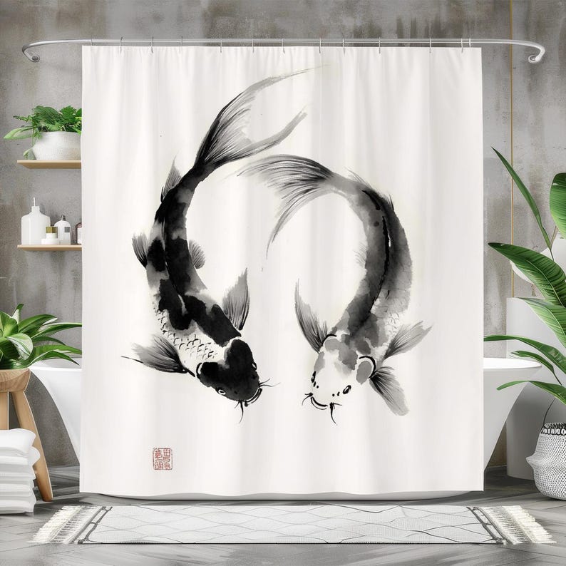 ستارة دش السمك، ستارة حمام من  - مراجعة Japanese Home Bathroom Design وسعره