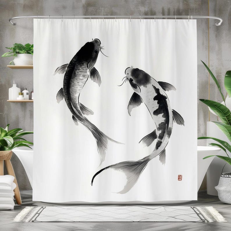 ستارة دش السمك، ستارة حمام من  - مراجعة Japanese Home Bathroom Design وسعره