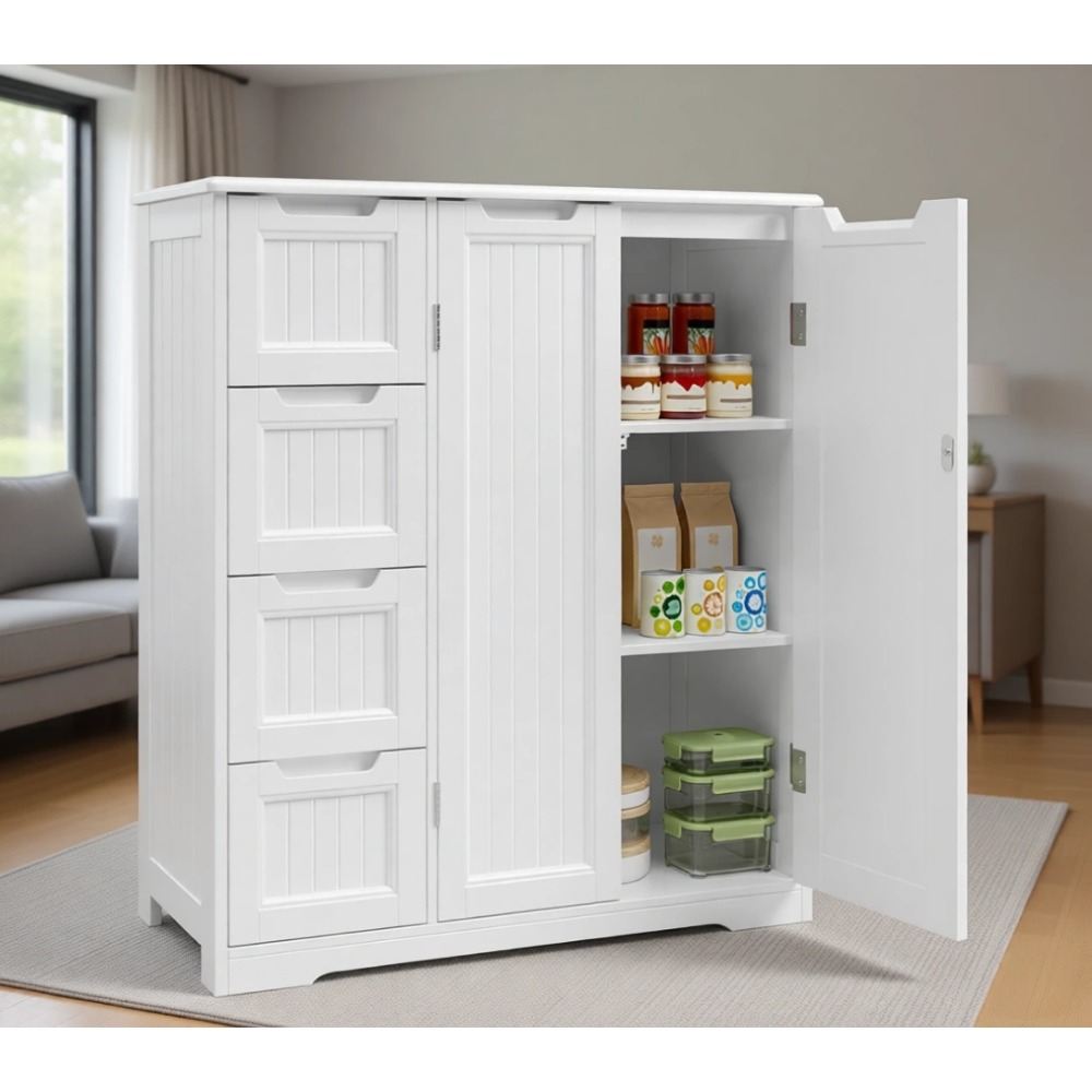 خزانة تخزين للحمام مع 4 أدراج  - مراجعة Home Essentials Bathroom Cabinet وسعره