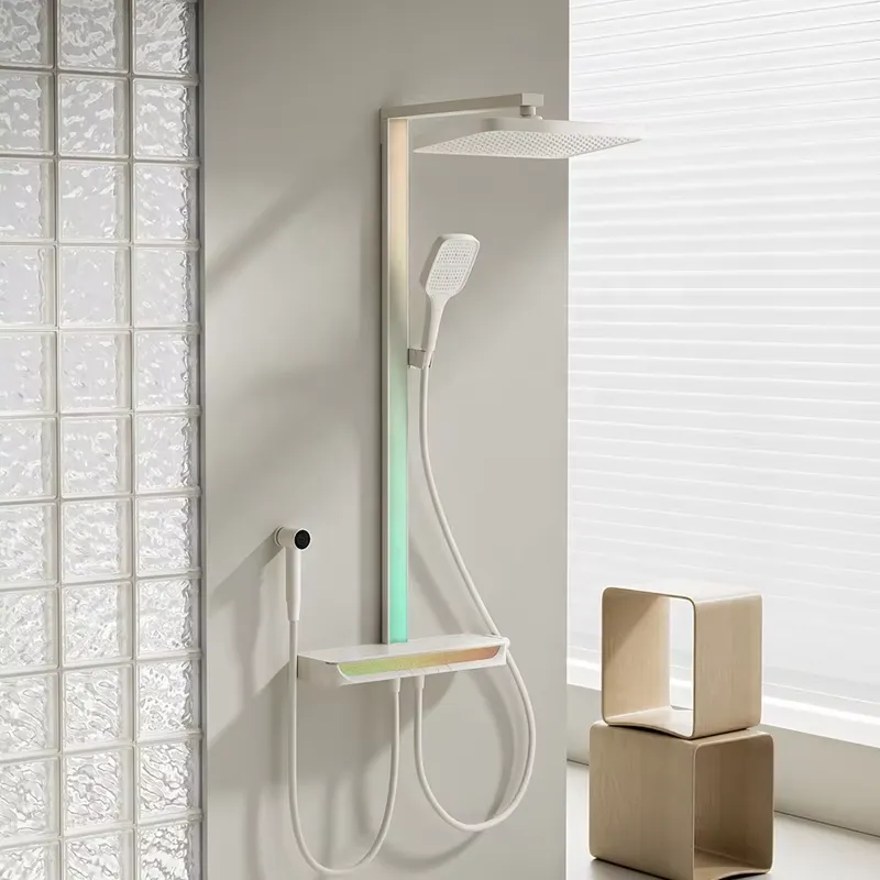 طقم دش رقمي نحاسي بتصميم شلال، - مراجعة Home And Bathroom وسعره