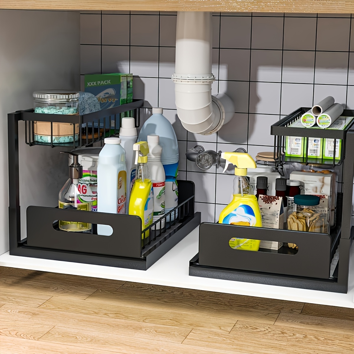 مجموعة أرفف تخزين المطبخ تحت ا - مراجعة Home Essentials Bathroom Cabinet وسعره