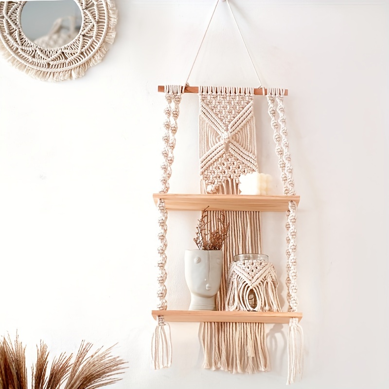 معلقة جدارية بوهيمية مصنوعة يد - مراجعة Home Bathroom Shelf وسعره
