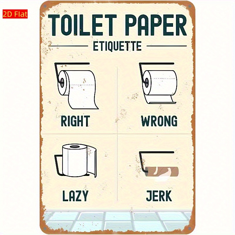 لافتة جدارية من الألومنيوم ثنا - مراجعة Home Bathroom Etiquette وسعره