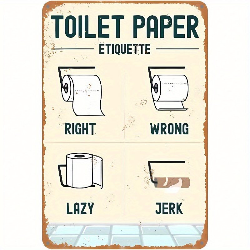 لافتة جدارية من الألومنيوم ثنا - مراجعة Home Bathroom Etiquette وسعره
