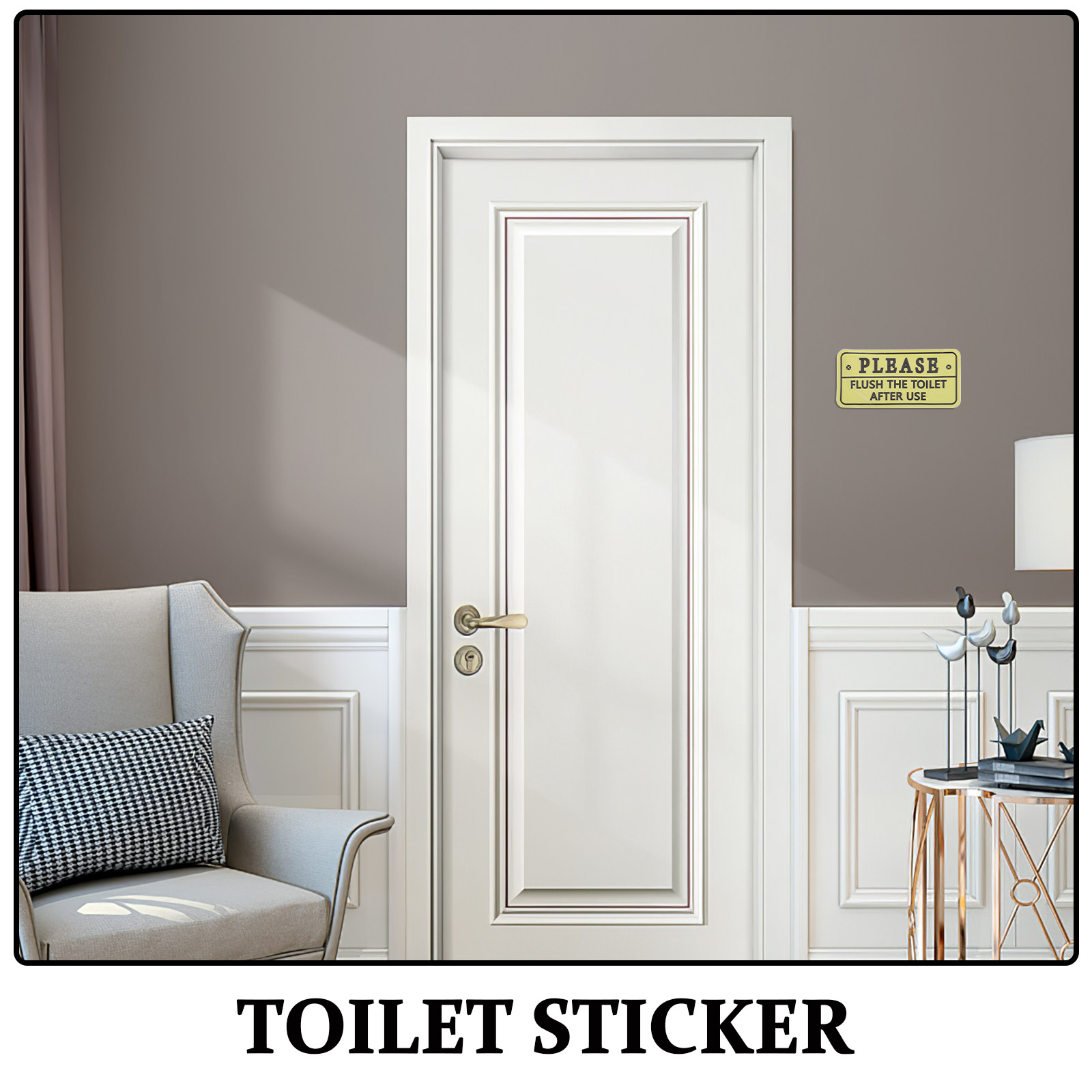 قطعتان من ملصقات تذكير استخدام - مراجعة Home Bathroom Etiquette وسعره