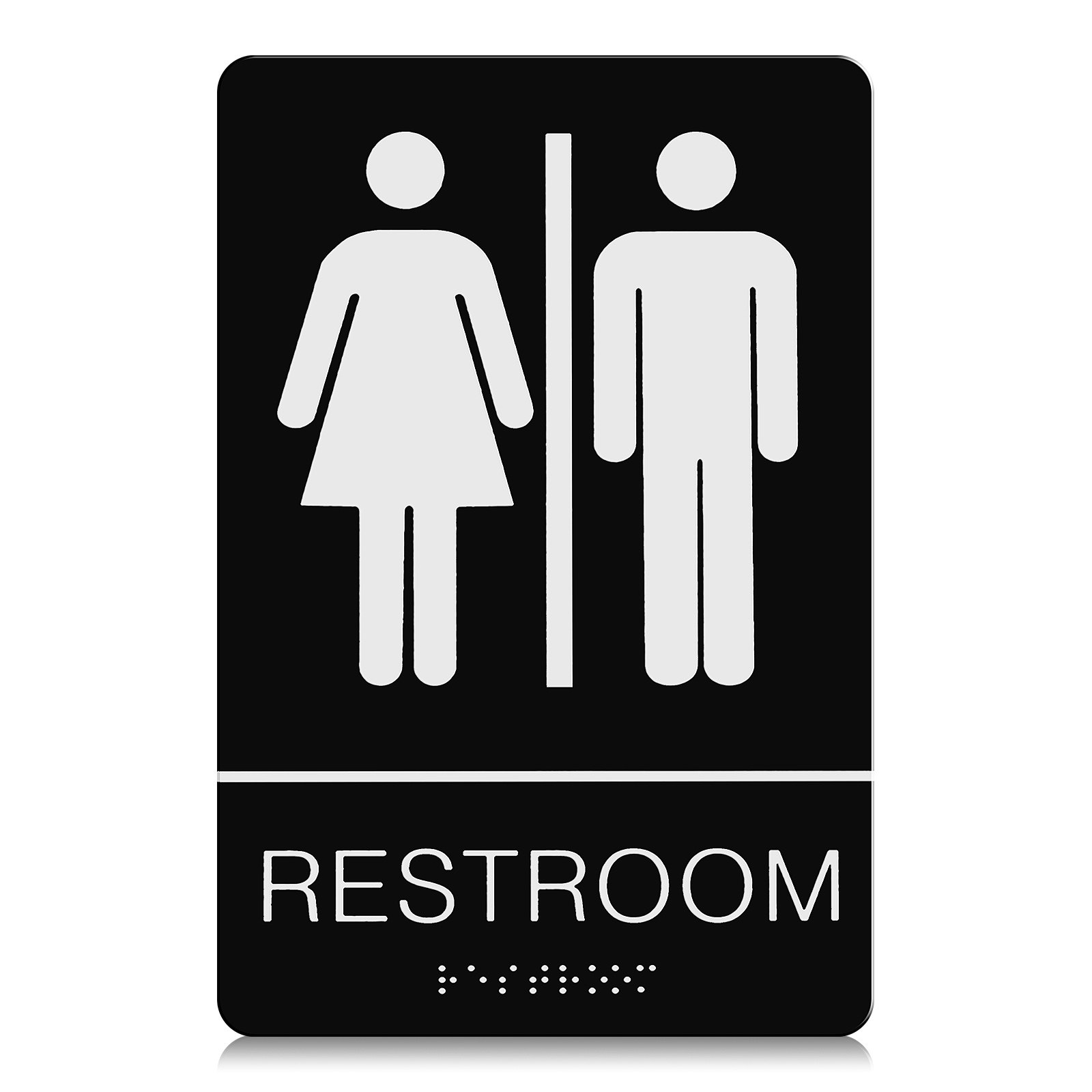 علامة حمام بطريقة برايل ذاتية  - مراجعة Home Bathroom Sign وسعره