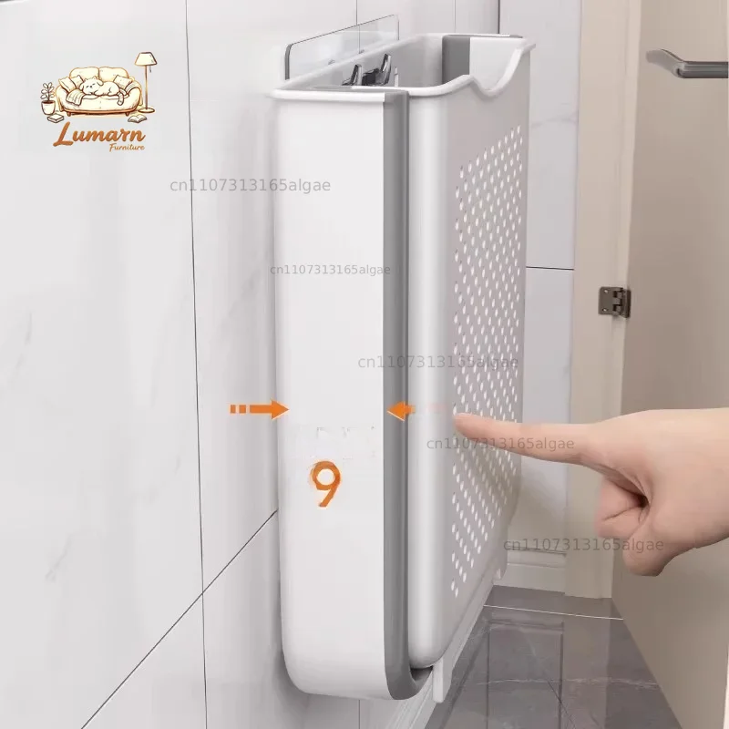 سلة غسيل قابلة للطي مثبتة على  - مراجعة Japanese Home Bathroom Design وسعره